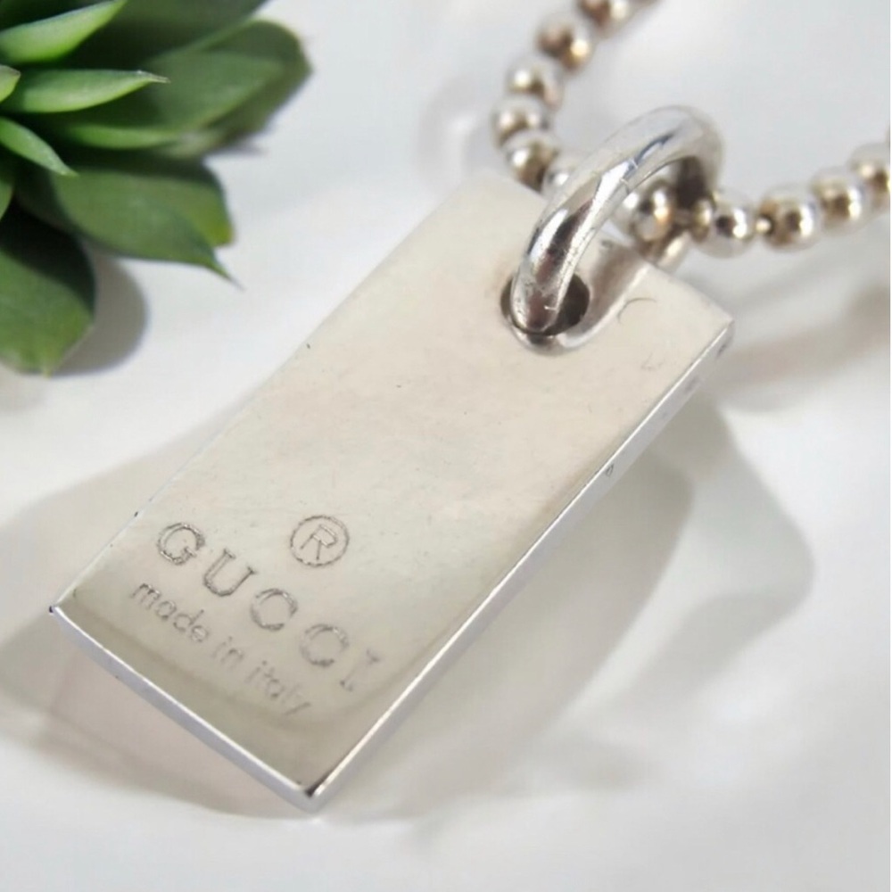 GUCCI Silver Ag925 Logo Plate Charm 😍❤️ - Picture 15 of 17